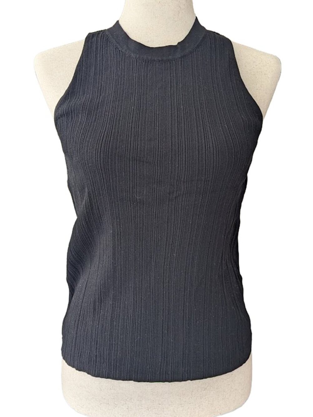 Banana Republic Black Textured Ribbed Tank